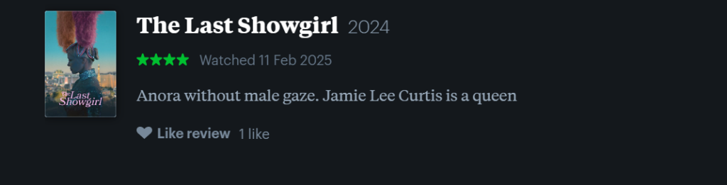 "The Last Showgirl" de Gia Coppola : l’avis des critiques et utilisateurs de Letterboxd ! 11 julietter