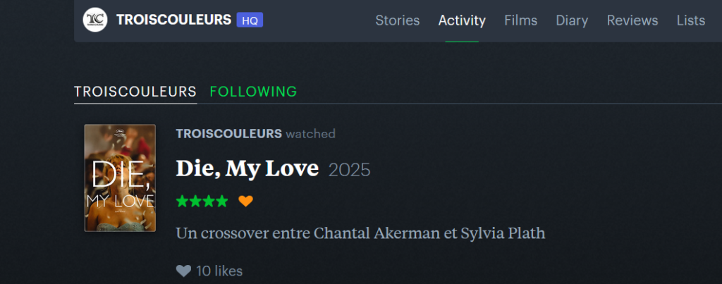 CANNES 2025 · « Die My Love » : nos reviews préférées sur Letterboxd 7 Die My Love 12