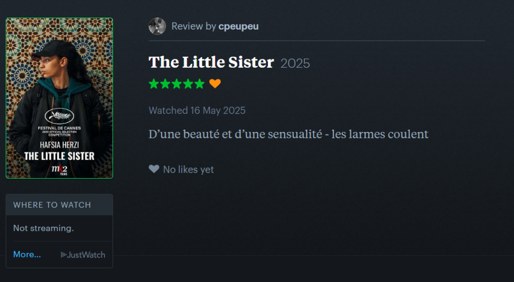 CANNES 2025 · « La Petite dernière » de Hafsia Herzi : nos reviews préférées sur Letterboxd 5 Letterboxd 12