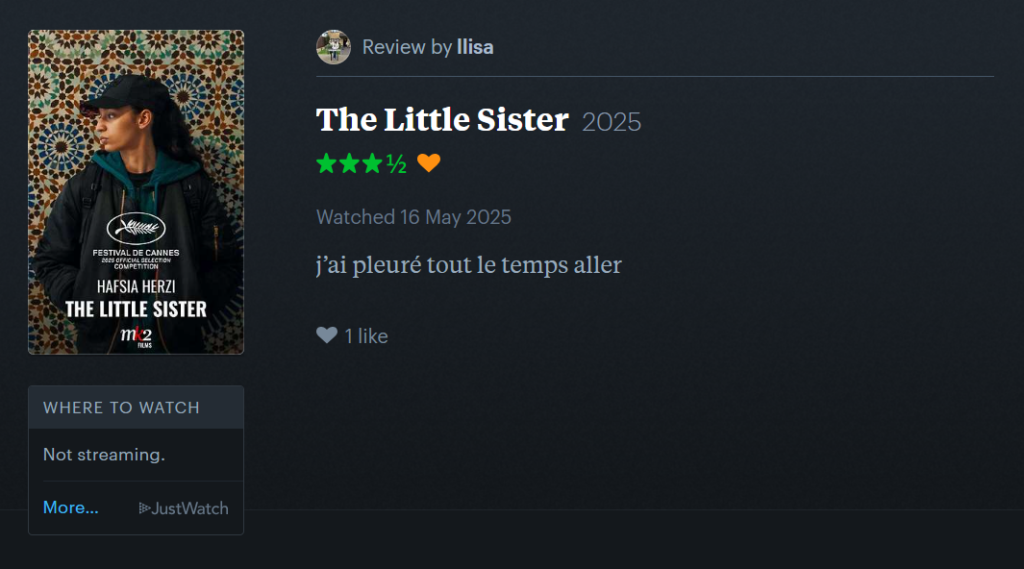 CANNES 2025 · « La Petite dernière » de Hafsia Herzi : nos reviews préférées sur Letterboxd 6 letterboxd 11