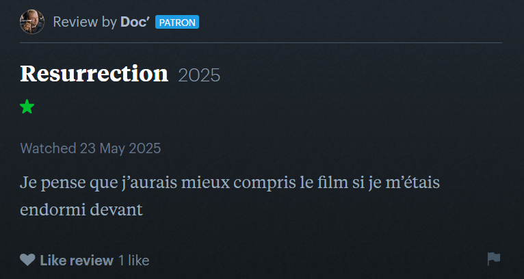 CANNES 2025 · « Resurrection » de Bi Gan : nos reviews préférées sur Letterboxd 7 patrin