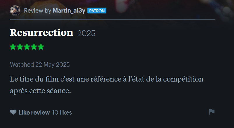 CANNES 2025 · « Resurrection » de Bi Gan : nos reviews préférées sur Letterboxd 5 ress