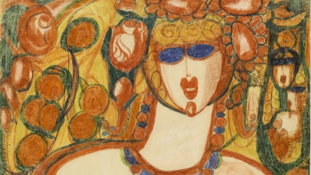 aloise corbaz collier en serpent vers 1956 58 x 44 cm art brut donation bruno decharme en 2021 exposition art brut grand palais paris zigzag