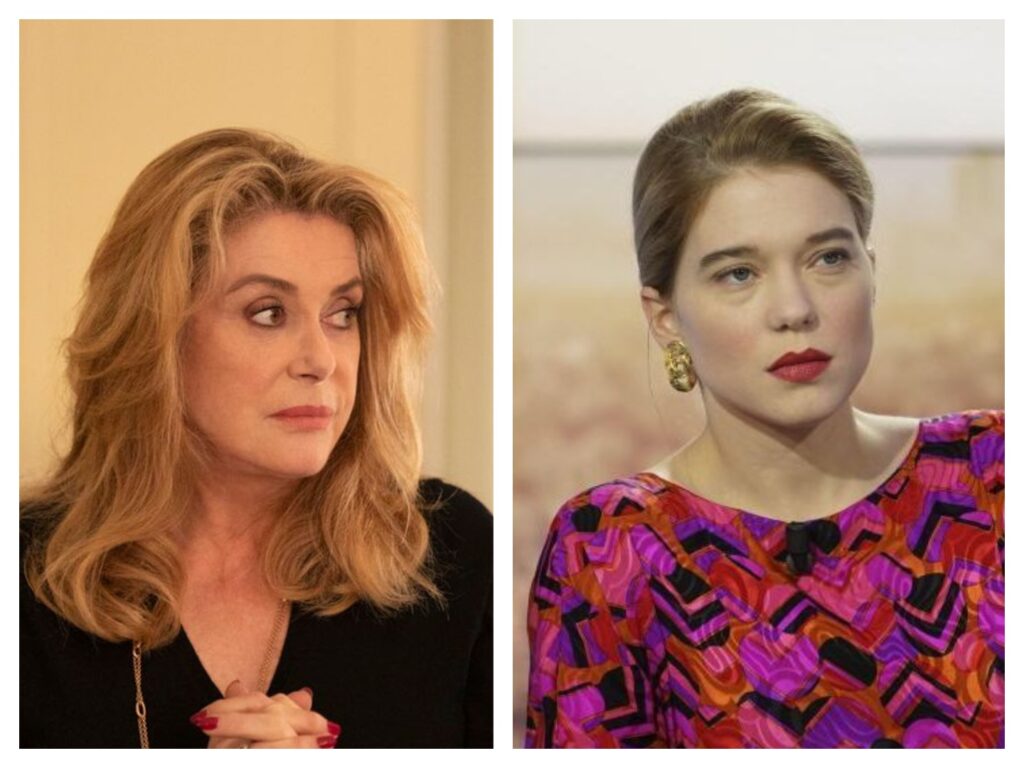 à gauche : Catherine Deneuve dans "La Vérité" ; à droite : Léa Seydoux dans "France"