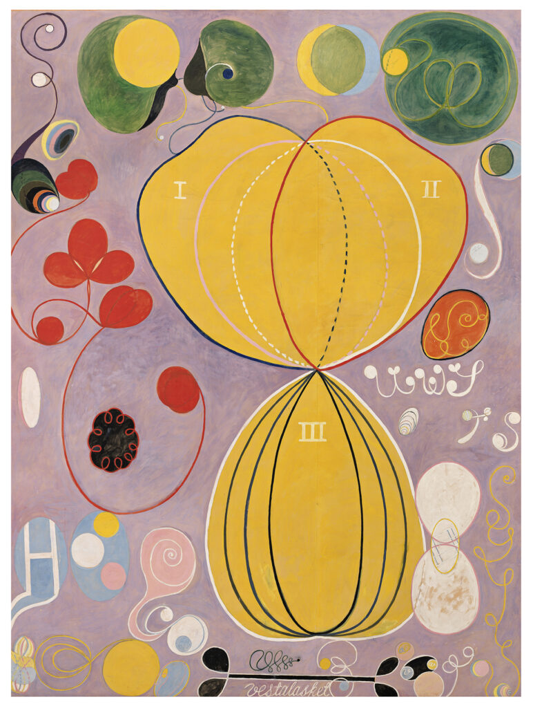 Les Dix plus grandsn°7 Age adulte1907tempera sur papier contrecolle sur toile315×235cmHaK108.By courtesy of the Hilma af Klint Foundation photo The Moderna Museet Stockholm
